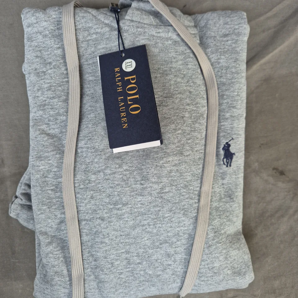 POLO RALPH LAUREN LONG SLEEVE HOODIE IN GREY SIZE XXL