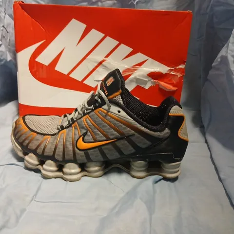 NIKE SHOX TL SNEAKERS – GREY/ORANGE, UK SIZE 11