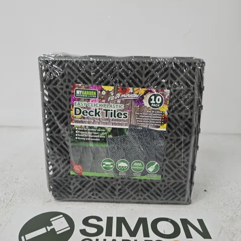 MY GARDEN EASY CLICK PLASTIC DECK TILES – 10 PACK