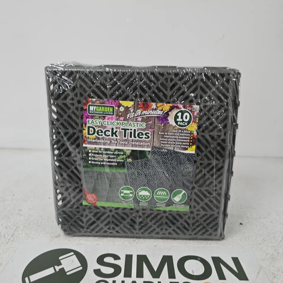 MY GARDEN EASY CLICK PLASTIC DECK TILES – 10 PACK