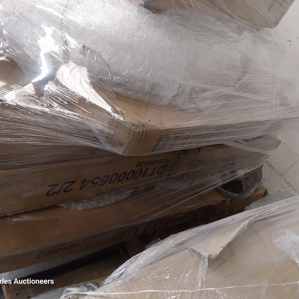 PALLET OF ASSORTED BOXED FURNITURE PARTS INCLUDING DINING TABLES 