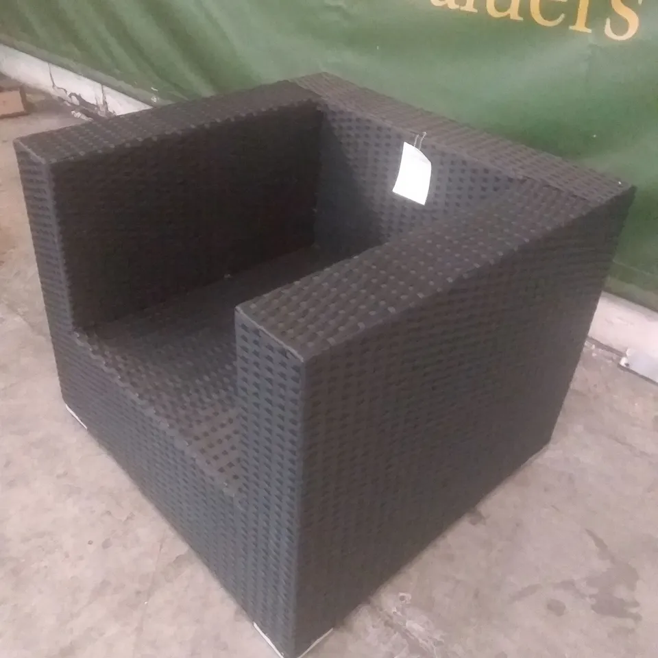 RATTAN EFFECT BLACK GARDEN CHAIR