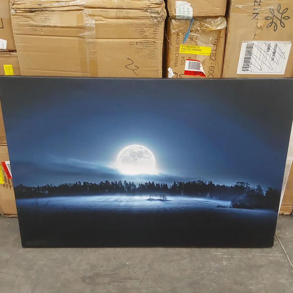 BOXED HERE COMES THE MOON - WRAPPED CANVAS PRINT 
