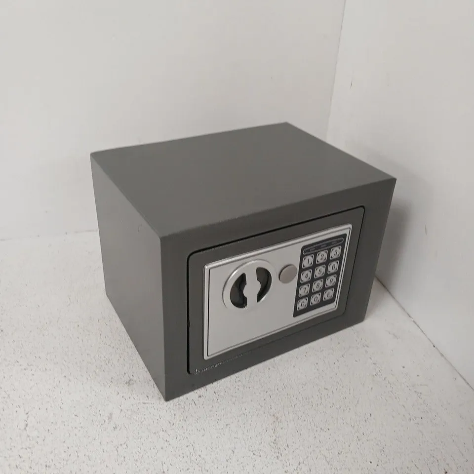 GREY DIGITAL SAFE WITH KEYPAD AND ROTARY LOCK – SMALL HOME SAFE