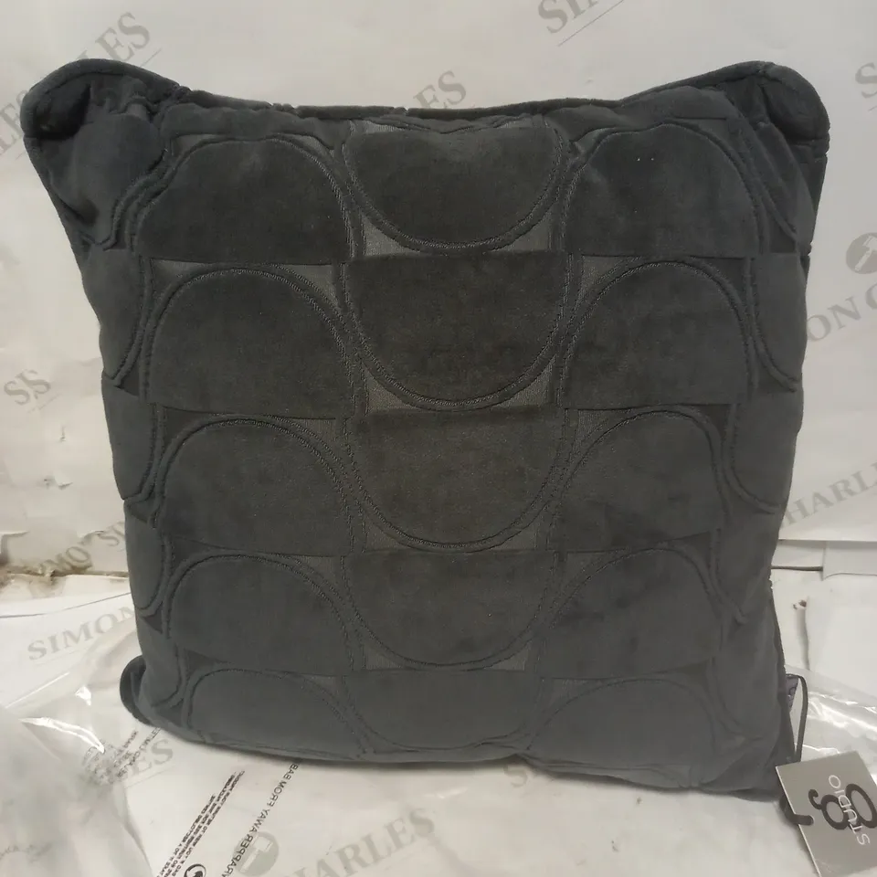 LOT OF 2 STUDIO G LUCCA VELVET CUSHIONS, GREY RRP £24