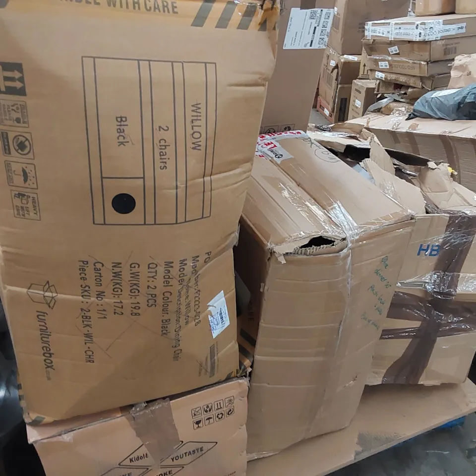 PALLET OF ASSORTED FURNITURE PARTS AND OTHER ASSORTED ITEMS 