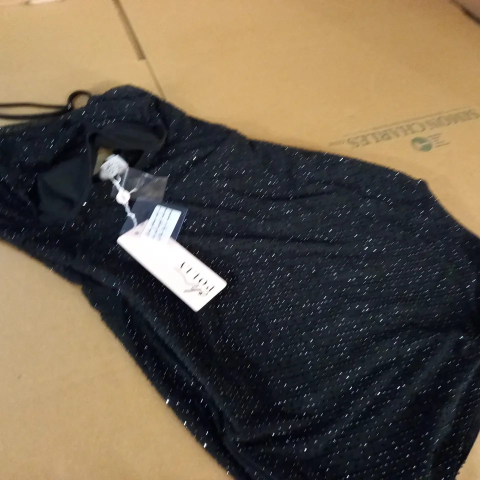 OH POLLY BLACK EMBELLISHED DRESS - UK 6