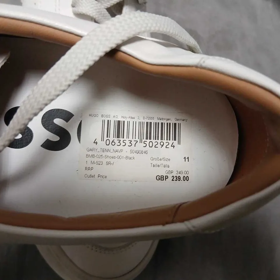 HUGO BOSS WHITE LEATHER SNEAKERS – UK 11 (MEN'S)
