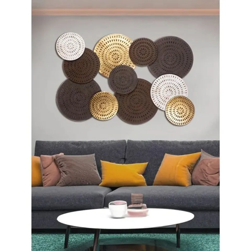BOXED HANDMADE ABSTRACT WALL DECOR ON METAL 