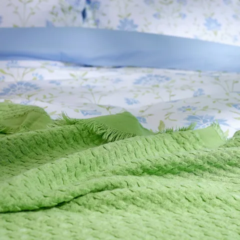 COZEE HOME LIGHTWEIGHT TEXTURED THROW WITH FRINGE DETAIL
