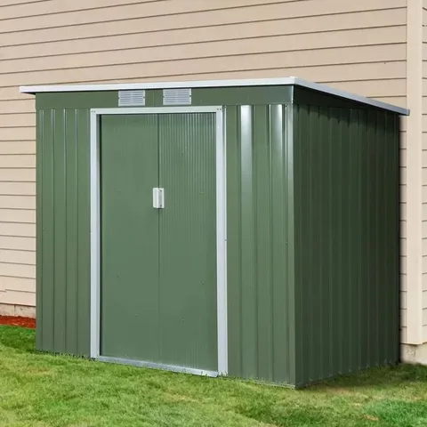 BOXED 7FT × 4FT D METAL GARDEN SHED (2 BOXES)