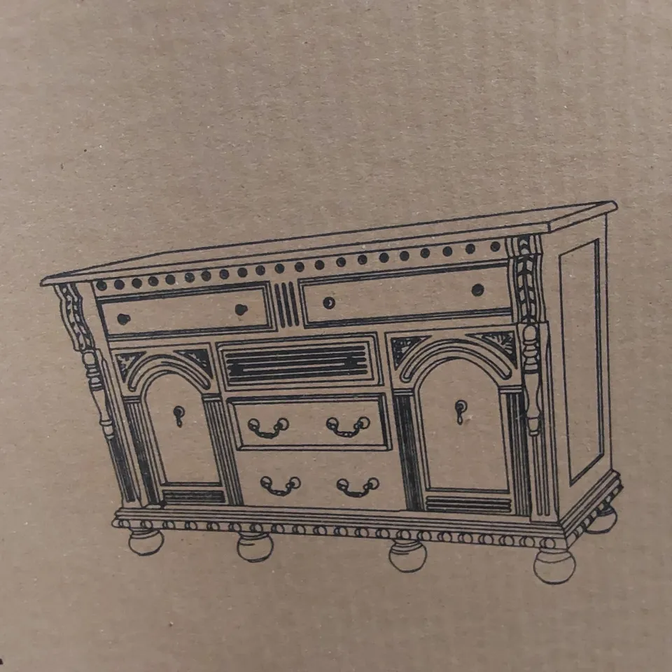BRAND NEW BOXED HOMESDIRECT365 GREEN ANTIQUE FRENCH STYLE SIDEBOARD