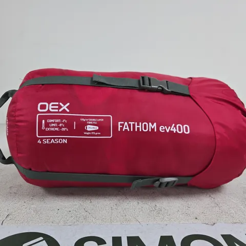 OEX FATHOM EV400 4-SEASON SLEEPING BAG – RED