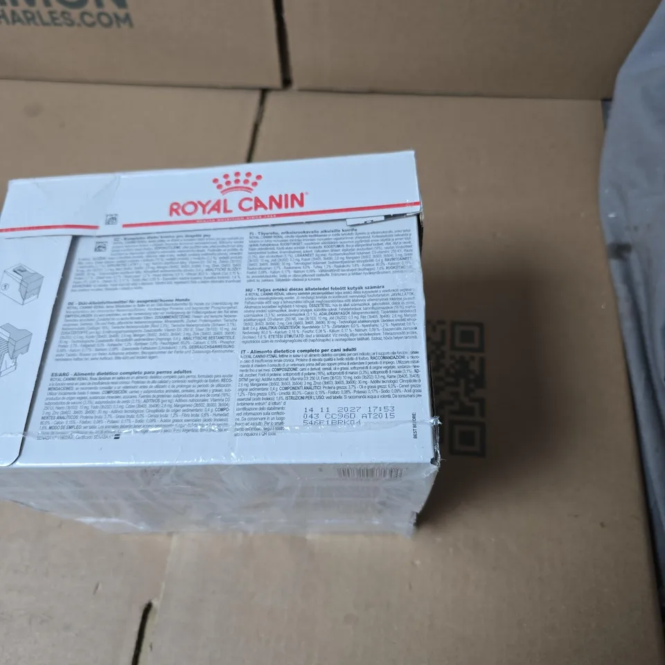 2 PACK OF ROYAL CANIN VETERINARY RENAL 12 X 100 POUCHES BOXED