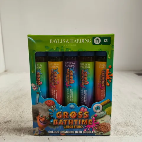 BAYLIS & HARDING GROSS BATHTIME LABORATORY COLOUR CHANGING BATH BUBBLES - 5 X 65 ML, BOXED