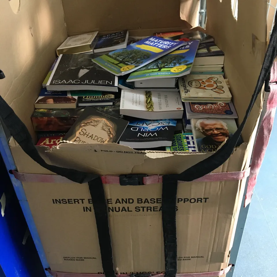 CAGE OF ASSORTED FICTION AND NON-FICTION BOOKS 