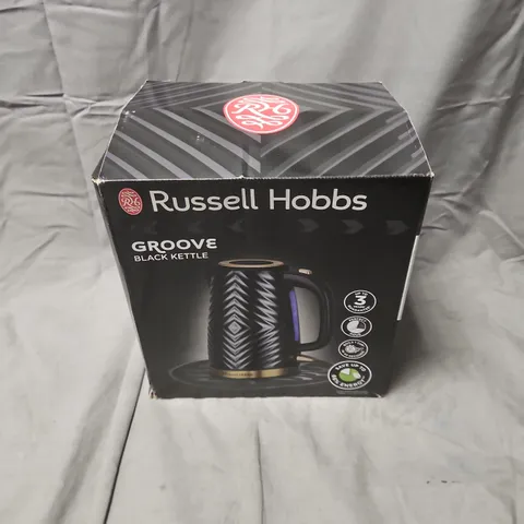 BOXED RUSSELL HOBBS GROOVE BLACK KETTLE – ELECTRIC KETTLE