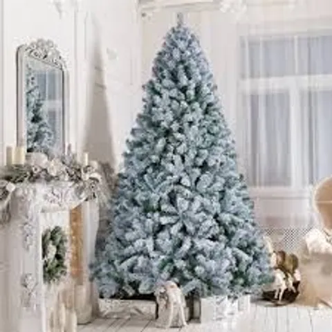 BOXED YAHEETECH 6FT UNLIT FLOCKED ARTIFICIAL CHRISTMAS TREE (1 BOX)