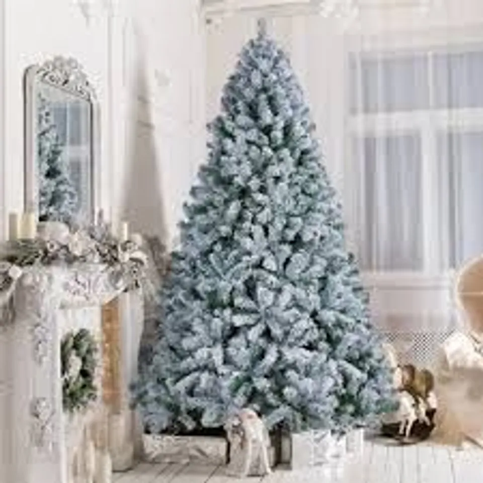 BOXED YAHEETECH 6FT UNLIT FLOCKED ARTIFICIAL CHRISTMAS TREE (1 BOX)