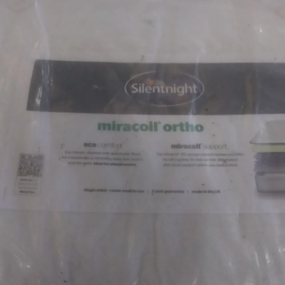 QUALITY BAGGED 4' SMALL DOUBLE SILENTNIGHT MIRACOIL ORTHO DOUBLE SIDED MATTRESS 