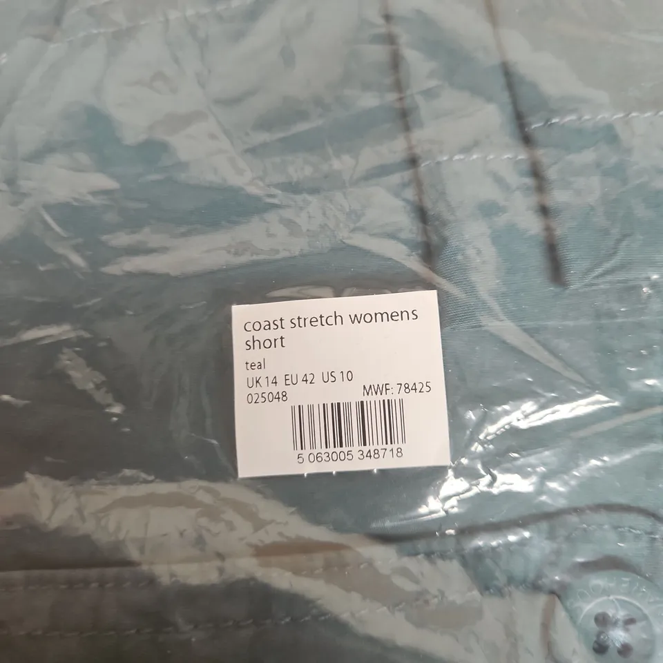MOUNTAIN WAREHOUSE COAST STRETCH SHORTS – TEAL, UK 14 