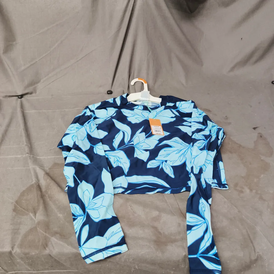 2 x KONA SOL WOMEN'S FLORAL RASH GUARD TOP – BLUE, SIZE S (US 4-6) 
