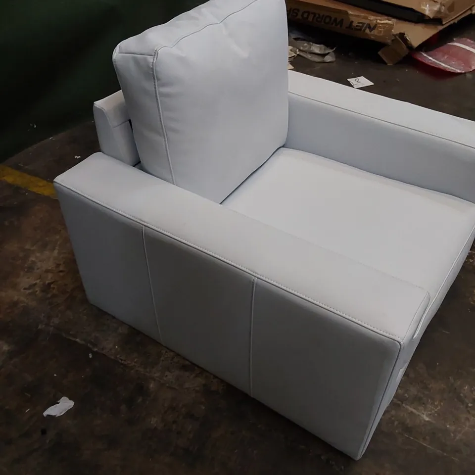 DESIGNER FAUX LEATHER ARMCHAIR IN WHITE