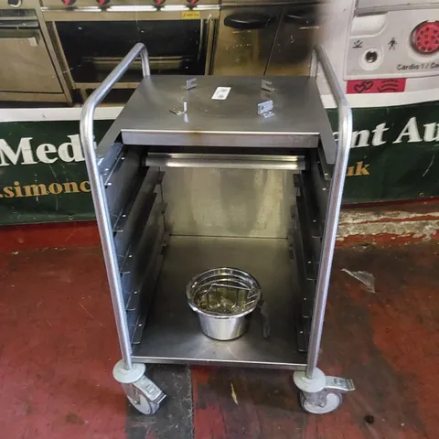 COMMERCIAL STAINLESS STEEL CATERING TROLLEY