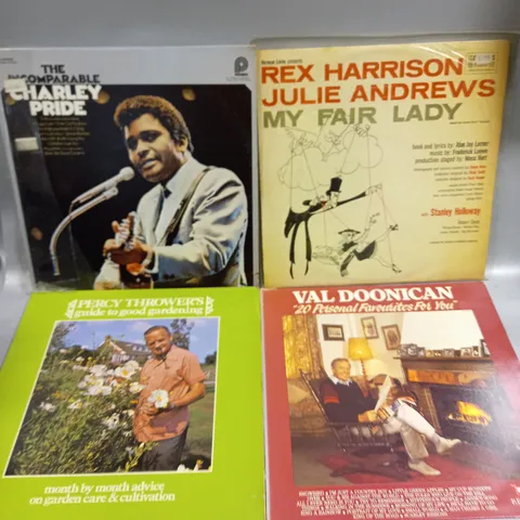 APPROXIMATELY 20 ASSORTED VINYLS TO INCLUDE VAL DOONICAN, PERCY THROWER'S, CHARLEY PRIDE ETC