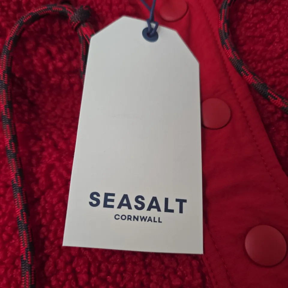 SEASALT CORNWALL RED FLEECE HOODIE – UK SIZE S