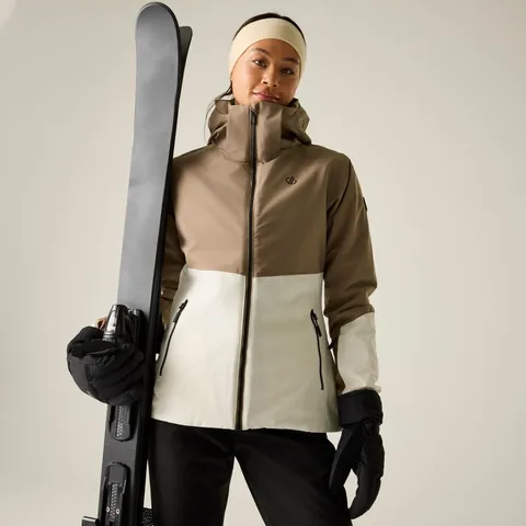 BRAND NEW DARE 2B WOMEN'S FLURRY II WATERPROOF SKI JACKET IN PINE BARK - 18