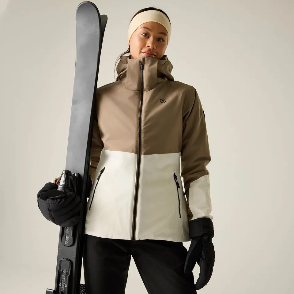 BRAND NEW DARE 2B WOMEN'S FLURRY II WATERPROOF SKI JACKET IN PINE BARK - 14