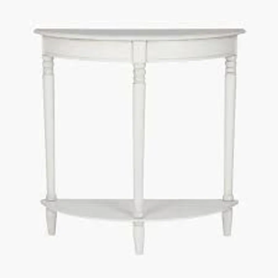 BOXED PACIFIC HERITAGE ELIZABETH PINE WOOD CONSOLE TABLE, WHITE (1 BOX)