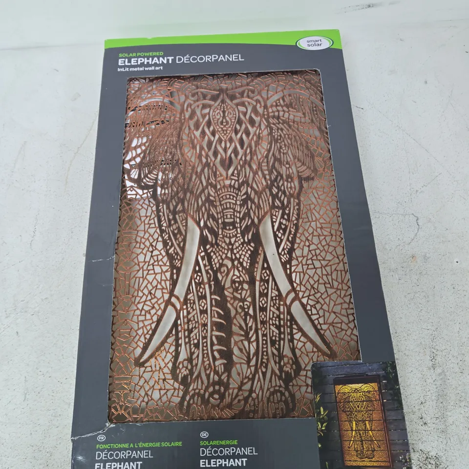 INLIT ELEPHANT DECOR PANEL – SOLAR POWERED COPPER WALL ART
