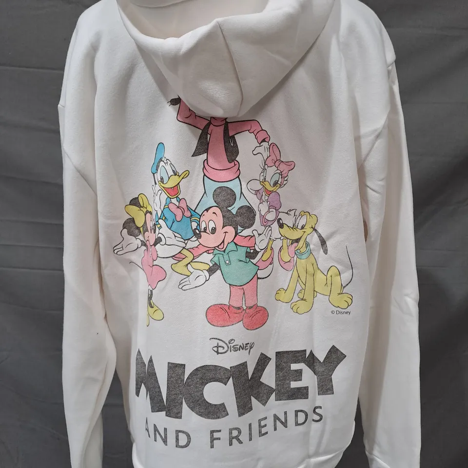 HOLLISTER DISNEY MICKEY AND FRIENDS HOODIE IN CREAM SIZE MEDIUM