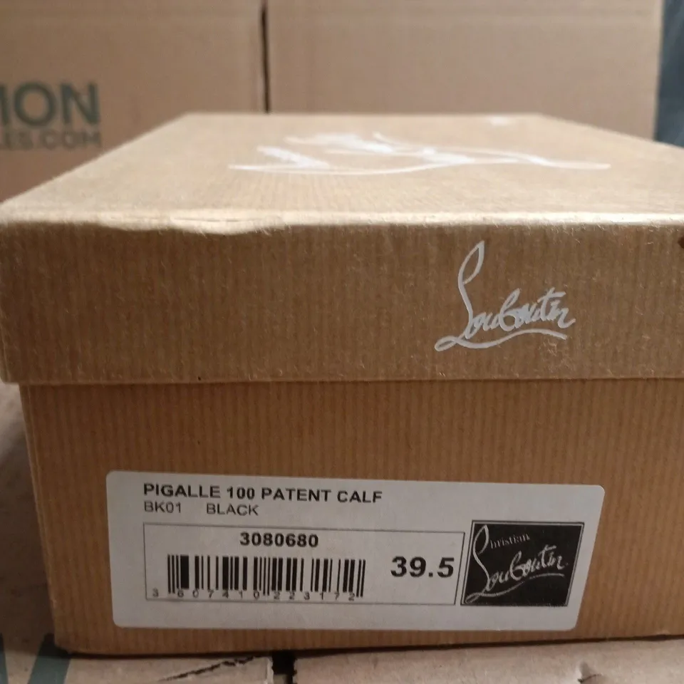 CHRISTIAN LOUBOUTIN PIGALLE 100 PATENT CALF BLACK HIGH HEELS, UK 6.5 (EU 39.5)