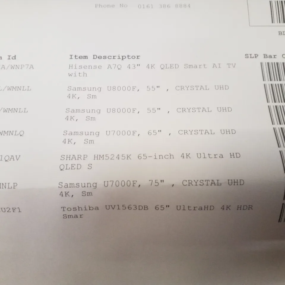 PALLET CONTAINING 7 ASSORTED DAMAGED TVS