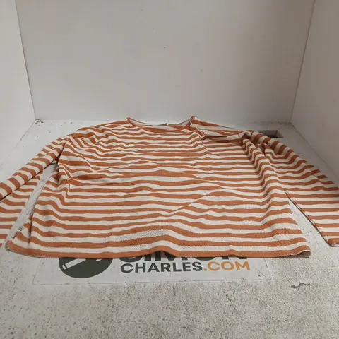 PASSENGER PANORAMA STRIPED LONG SLEEVE TOP IN GLAZED GINGER UK LARGE