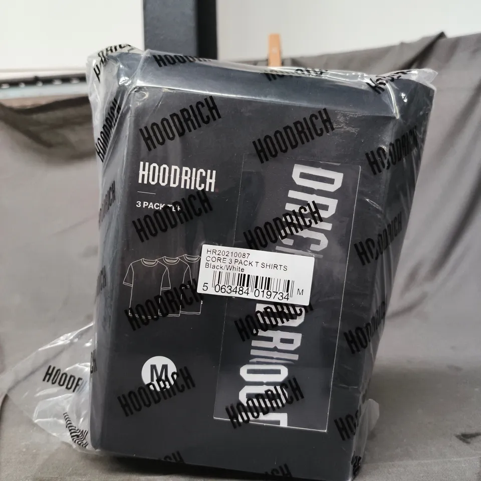 HOODRICH 3 PACK T-SHIRTS – BLACK/WHITE, SIZE M