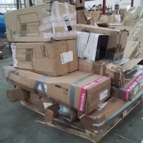 PALLET OF ASSORTED HOUSEHOLD GOODS AND PRODUCTS TO INCLUDE;AC CONDITIONING UNITS,TUBE TENTS,PUMP