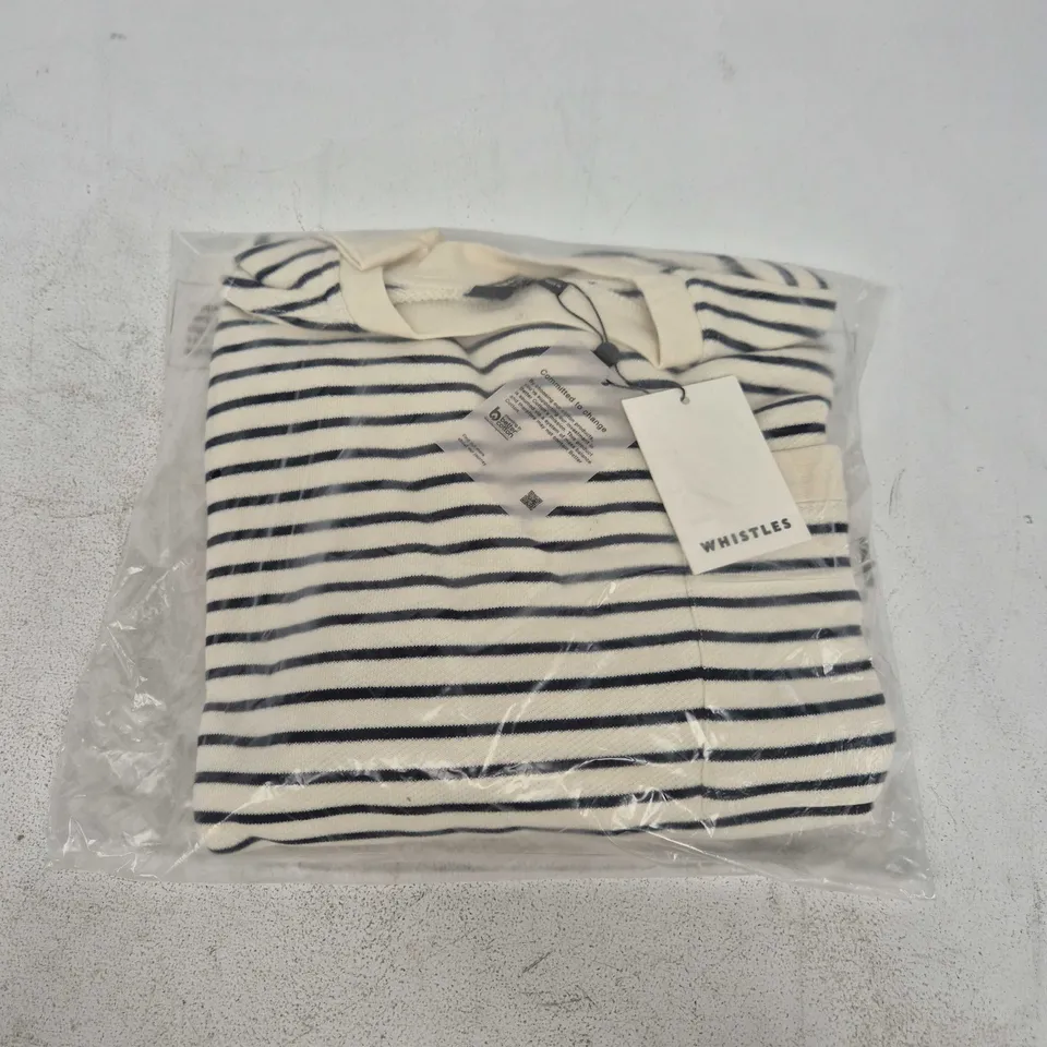 BAGGED WHISTLES STRIPE SWEAT IN BLACK/CREAM - MEDIUM
