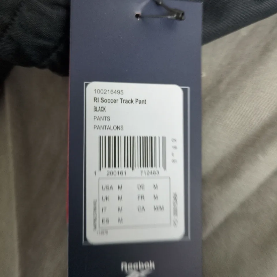 UK M REEBOK SOCCER TRACK PANTS – BLACK