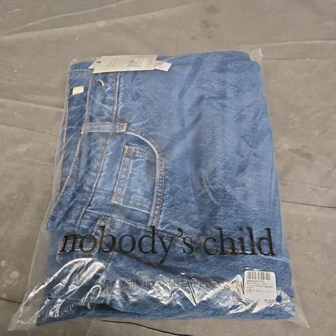 NOBODY'S CHILD BLUE CLASSIC WIDE LEG JEANS (SHORT) – UK14