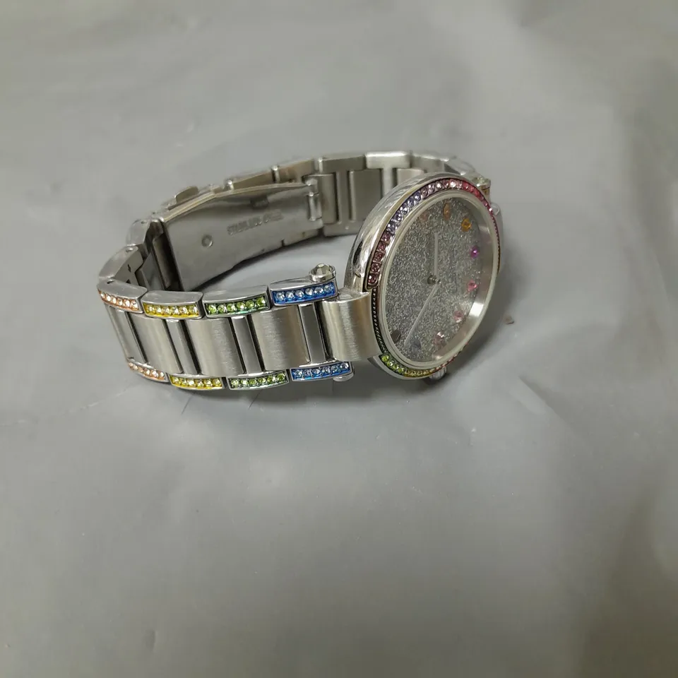 COACH LADIES CARY STAINLESS STEEL RAINBOW CRYSTAL WATCH