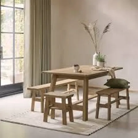 BOXED ENOLA 6-8 SEATER RECTANGULAR EXTENDING DINING TABLE, RUSTIC OAK (1 BOX)