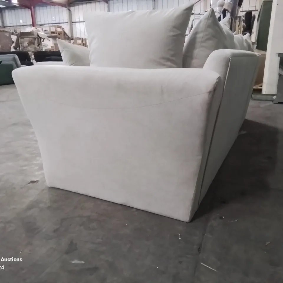 QUALITY DESIGNER FABRIC UPHOLSTERED IVORY CORNER SOFA