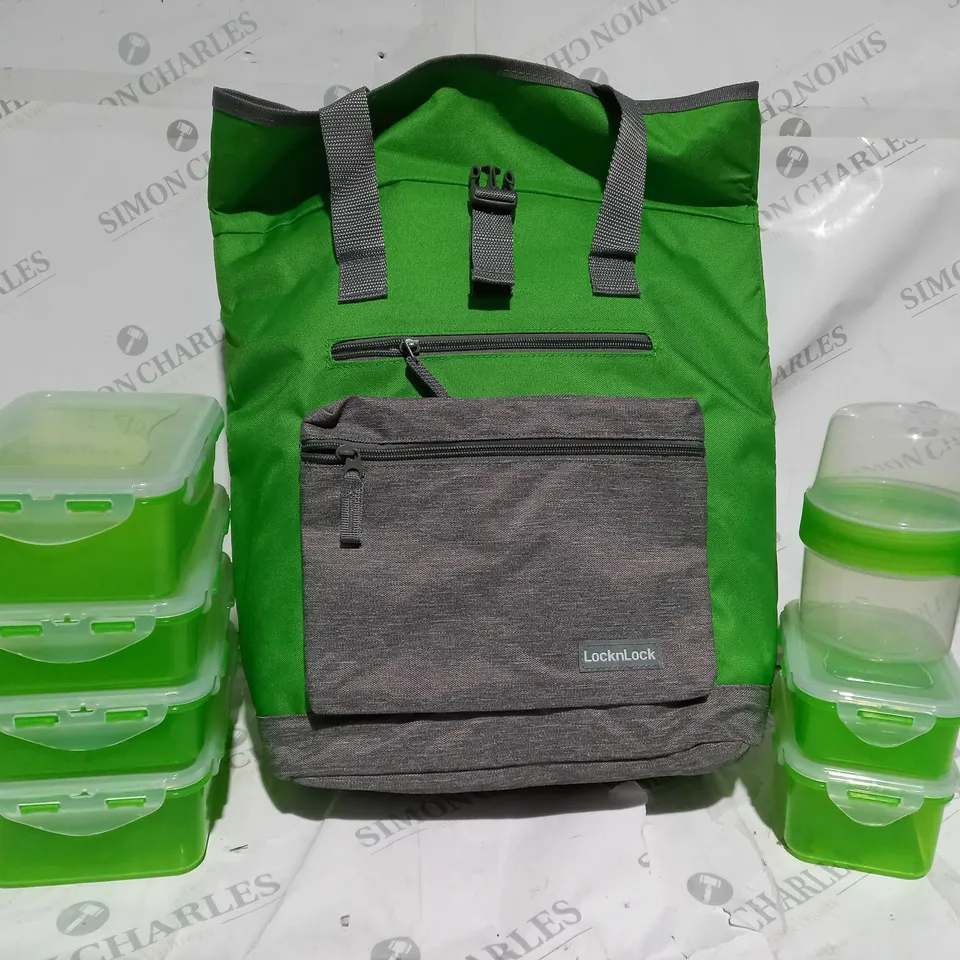 LOCK & LOCK COOLER TOTE WITH 7 PIECE CONTAINERS