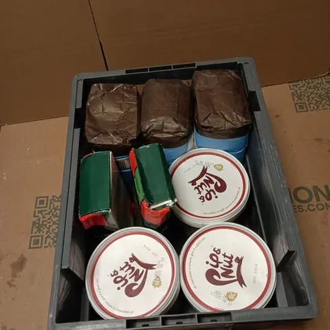 TOTE OF APPROXIMATELY 8 ASSORTED FOOD AND DRINK ITEMS TO INCLUDE: PIP AND NUT PEANUT BUTTER 
