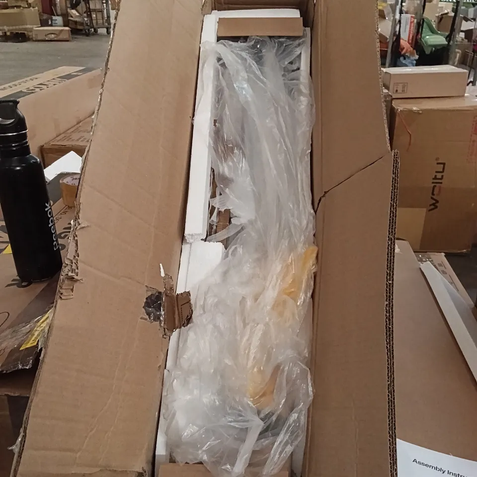 BOXED TRIBESIGNS INDUSTRIAL EXECUTIVE DESK - RUSTIC BROWN/BLACK (1 BOX)