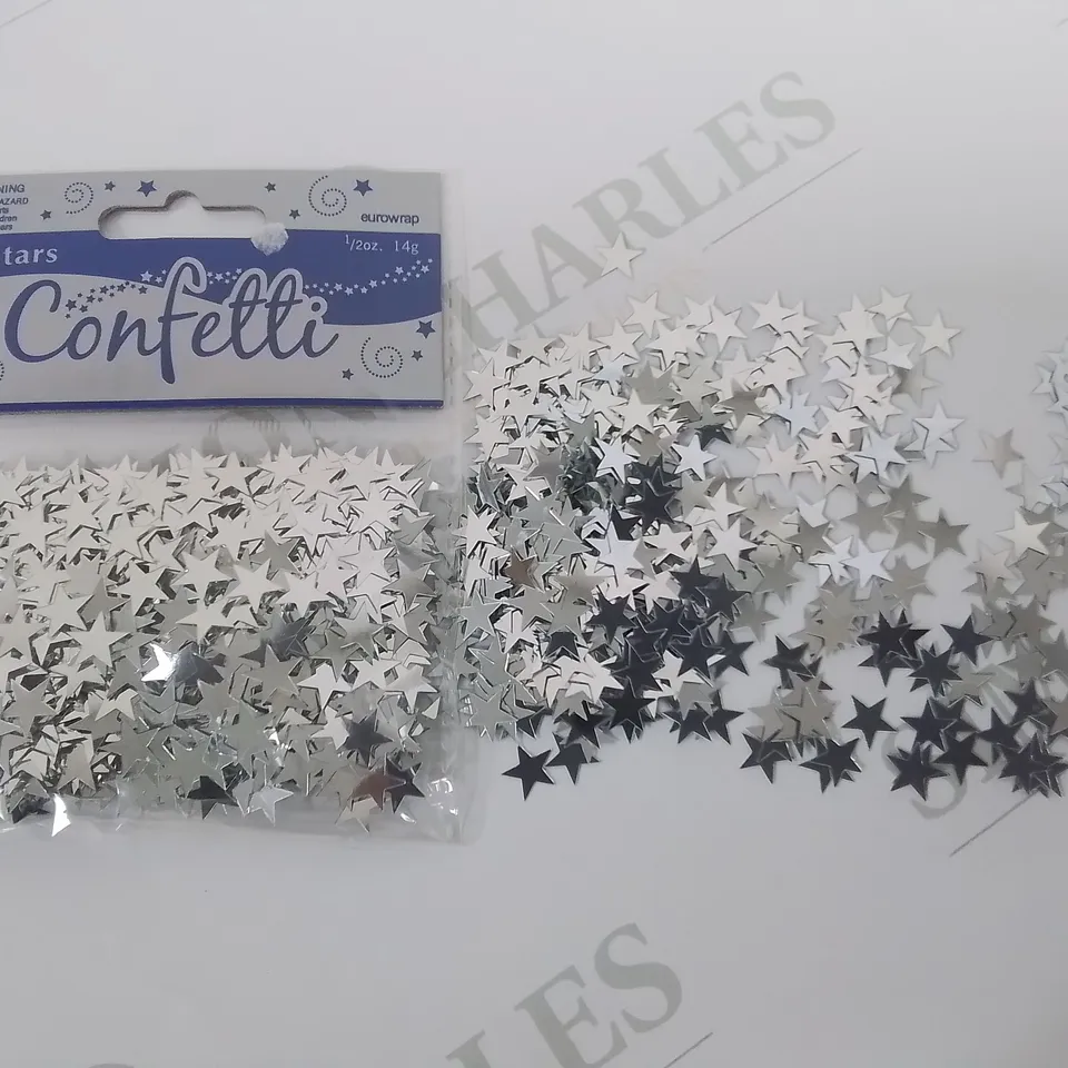 LOT OF 144 BRAND NEW 14G PACKS OF METALLIC STAR CONFETTI 